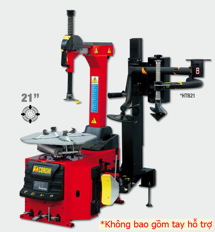 Máy ra vào lốp xe con 1.1 kW, 1040 mm (1 pha, màu đỏ RAL 3002, bao gồm súng bơm lốp)